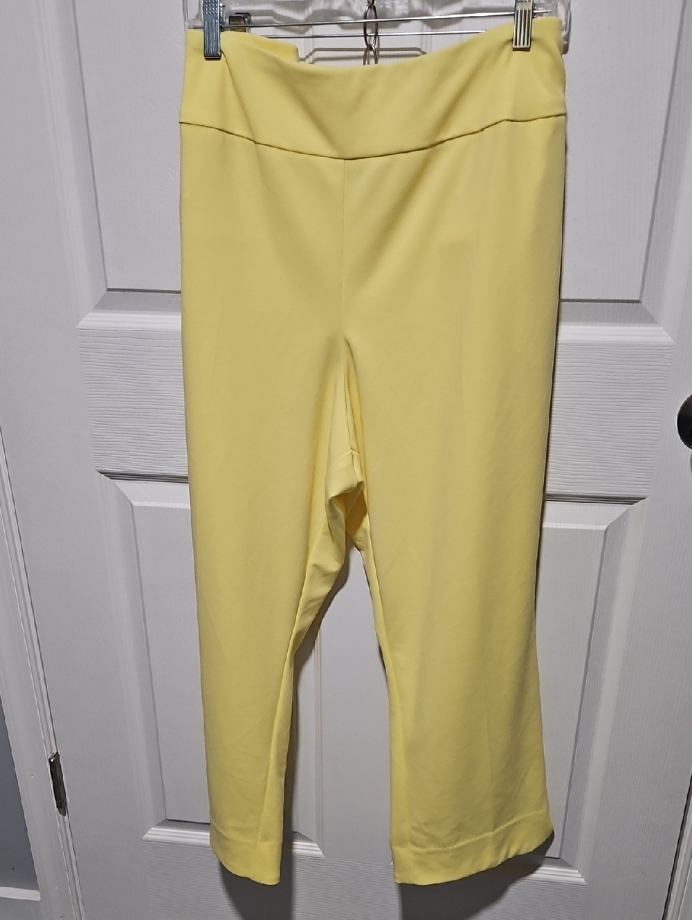 Cato Pale Yellow Cropped Ponte Pants